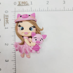 Lily Piglet 2 #326 Clay Doll for Bow-Center, Jewelry Charms, Accessories, and More