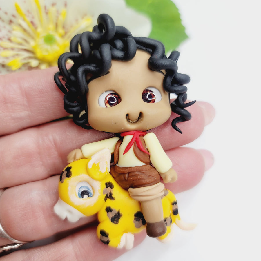 Antonio #030 Clay Doll for Bow-Center, Jewelry Charms, Accessories, and More