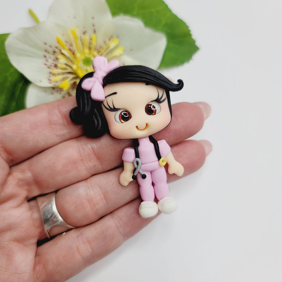 Josephine #674 Clay Doll for Bow-Center, Jewelry Charms, Accessories, and More