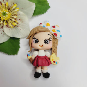 Faye #212 Clay Doll for Bow-Center, Jewelry Charms, Accessories, and More