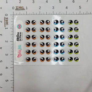 Adhesive Resin Eyes for Clays Multicolor KKA 460NA - 24 Pairs(GG) (X-Large)