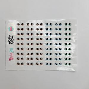 Adhesive Resin Eyes for Clays Multicolor KKA 609NA - 54 Pairs(PP) (X-Small)