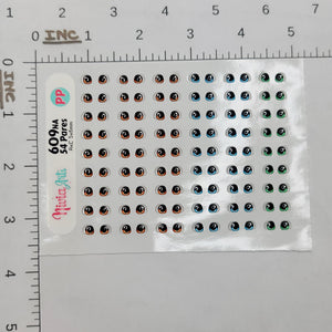 Adhesive Resin Eyes for Clays Multicolor KKA 609NA - 54 Pairs(PP) (X-Small)