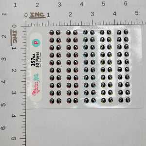 Adhesive Resin Eyes for Clays Multicolor KKA 357NA - 50 Pairs(P) (Small)