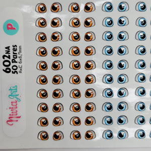 Adhesive Resin Eyes for Clays Multicolor KKA 602NA - 50 Pairs(P) (Small)