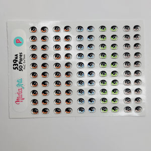 Adhesive Resin Eyes for Clays Multicolor KKA 539NA - 50 Pairs(P) (Small)