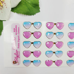 Adhesive Resin Sunglasses for Clays Multicolor STY O008 3cm (SM) 25 Units