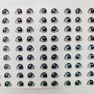 Adhesive Resin Eyes for Clays Multicolor STY R105 PP (X-SM) 72Pairs