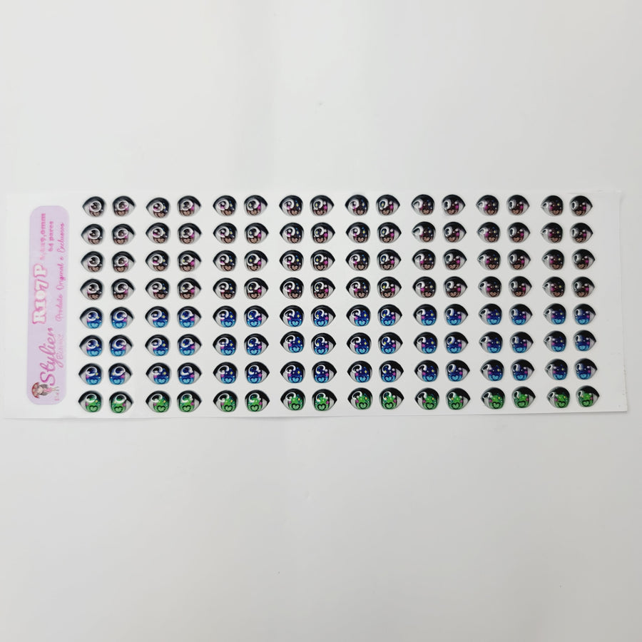 Adhesive Resin Eyes for Clays Multicolor STY R107 P (SM) 64Pairs