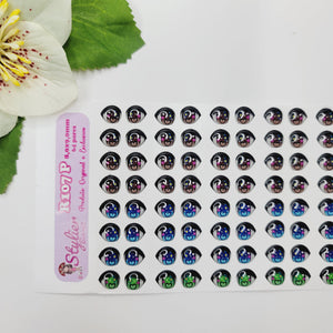 Adhesive Resin Eyes for Clays Multicolor STY R107 P (SM) 64Pairs