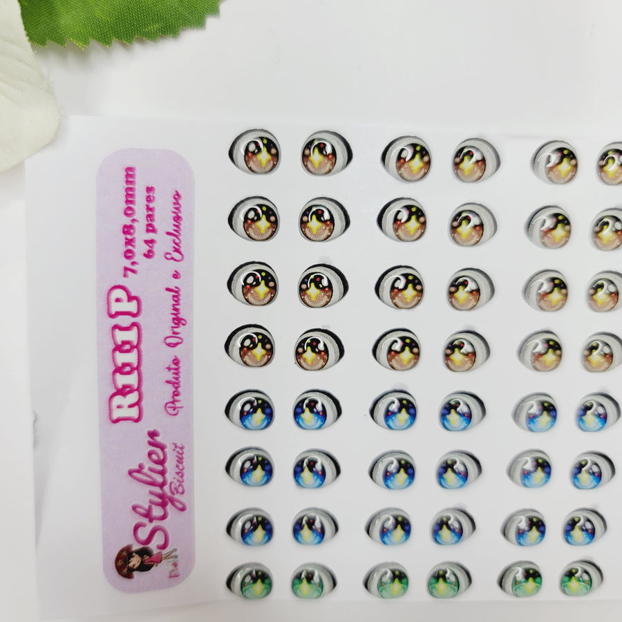 Adhesive Resin Eyes for Clays Multicolor STY R111 P (SM) 64Pairs