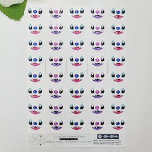 Adhesive Resin Eyes for Clays - Stitch MINI 0,7 cm 40 Pairs