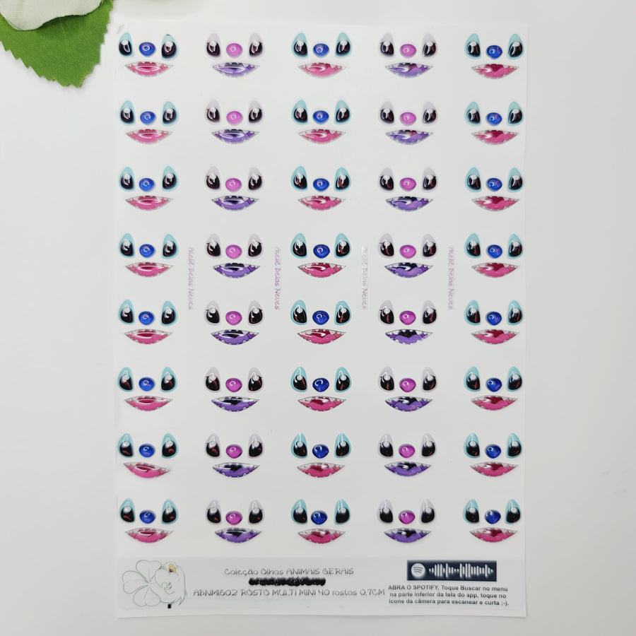 Adhesive Resin Eyes for Clays - Stitch MINI 0,7 cm 40 Pairs