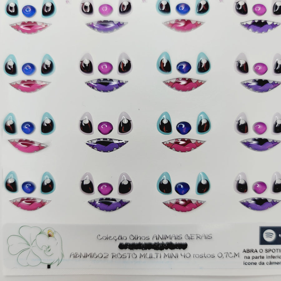 Adhesive Resin Eyes for Clays - Stitch MINI 0,7 cm 40 Pairs