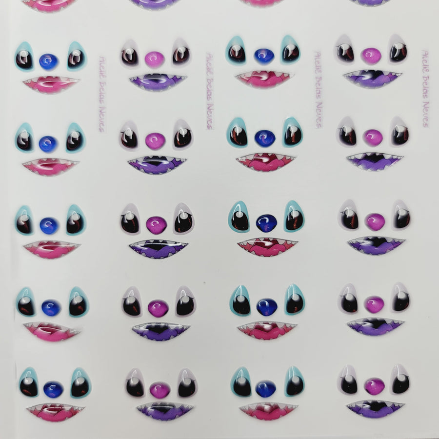 Adhesive Resin Eyes for Clays - Stitch MINI 0,7 cm 40 Pairs