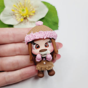 Cocoa 2 #620 Clay Doll for Bow-Center, Jewelry Charms, Accessories, and More