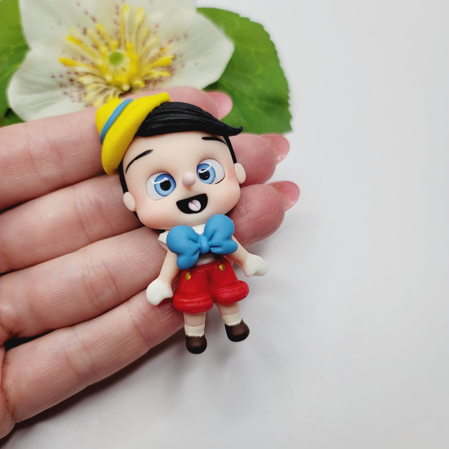 Pinocchio #631 Clay Doll for Bow-Center, Jewelry Charms, Accessories, and More