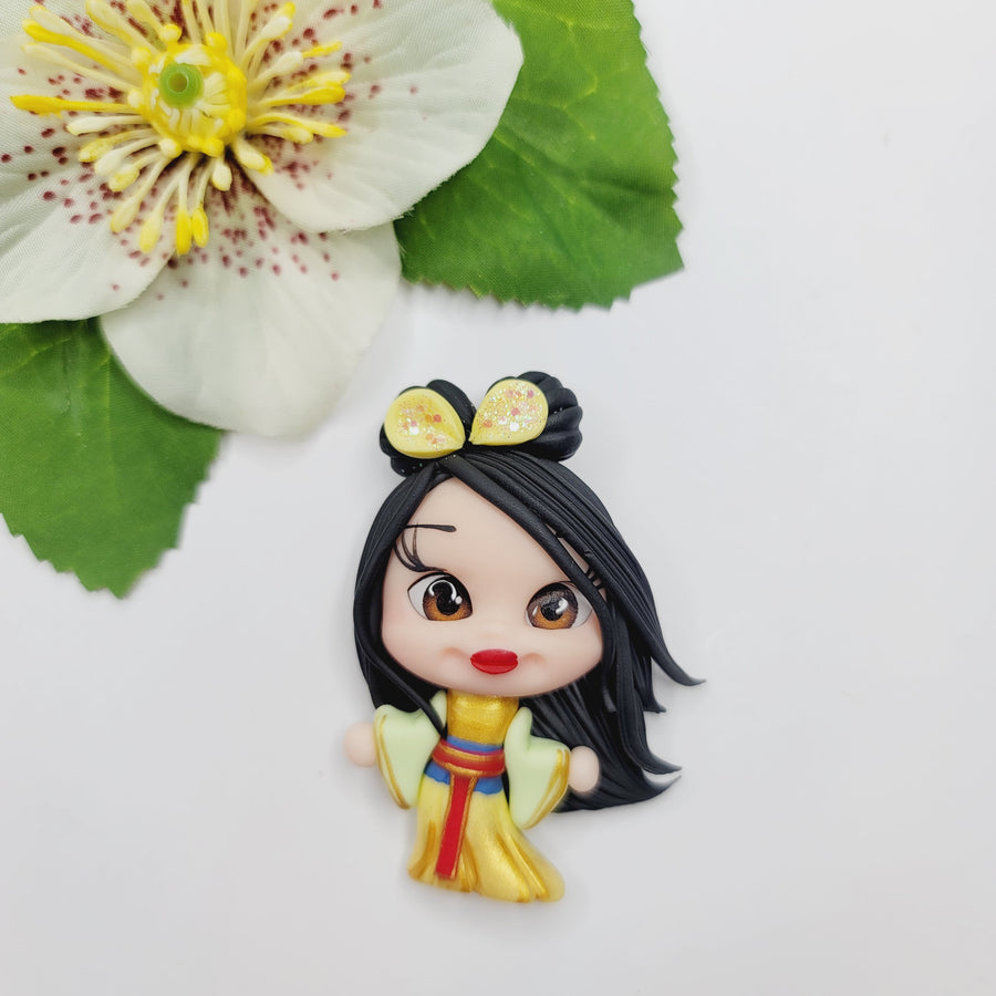 Mulan 2 #633 Clay Doll for Bow-Center, Jewelry Charms, Accessories, and More