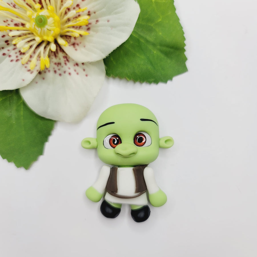 Green Ogre 2 #619 Clay Doll for Bow-Center, Jewelry Charms, Accessories, and More