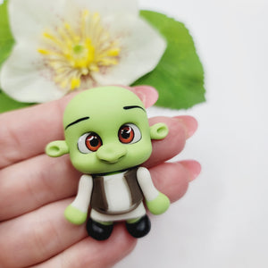 Green Ogre 2 #619 Clay Doll for Bow-Center, Jewelry Charms, Accessories, and More