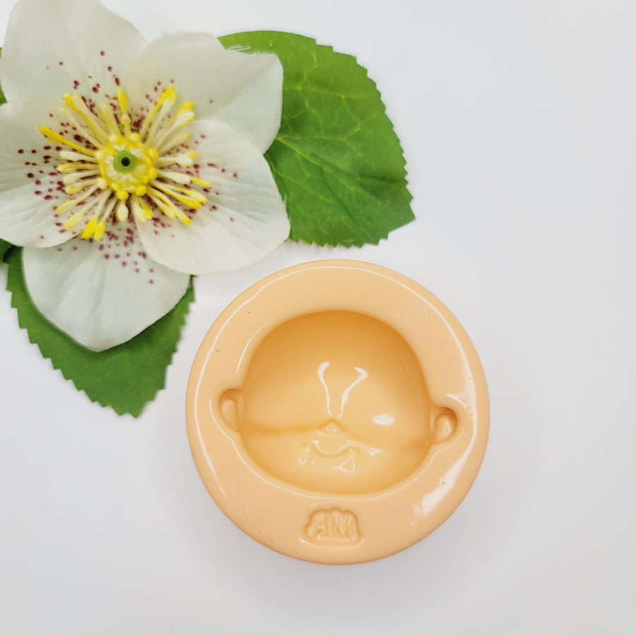 MD #84 Cute Love Cake top head with mouth Silicone Mold