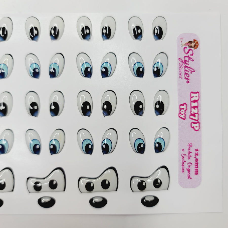 Adhesive Resin Eyes & Mouth for Clays Multicolor R127 P (SM) Toy 20 UNITS