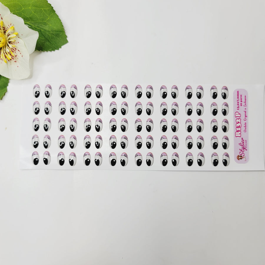 Adhesive Resin Eyes for Clays Multicolor R132 P (SM) 40 Pairs