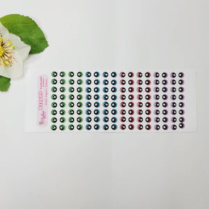 Adhesive Resin Eyes for Clays Multicolor R125 PP (X-SM) 64 Pairs