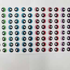 Adhesive Resin Eyes for Clays Multicolor R125 PP (X-SM) 64 Pairs