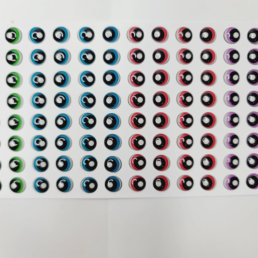Adhesive Resin Eyes for Clays Multicolor R125 PP (X-SM) 64 Pairs