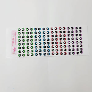 Adhesive Resin Eyes for Clays Multicolor R125 PP (X-SM) 64 Pairs