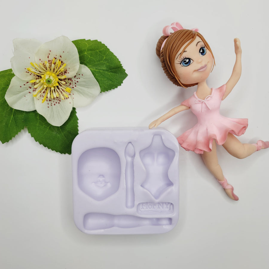 Powerful Woman Cake Top  Silicone Mold FNY #25