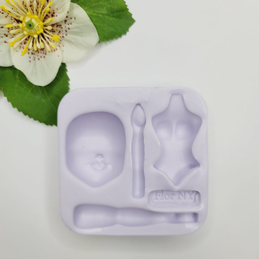 Powerful Woman Cake Top  Silicone Mold FNY #25