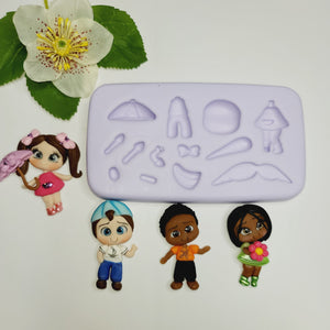 Flor NY Adorable Mascots Silicone Mold FNY #01