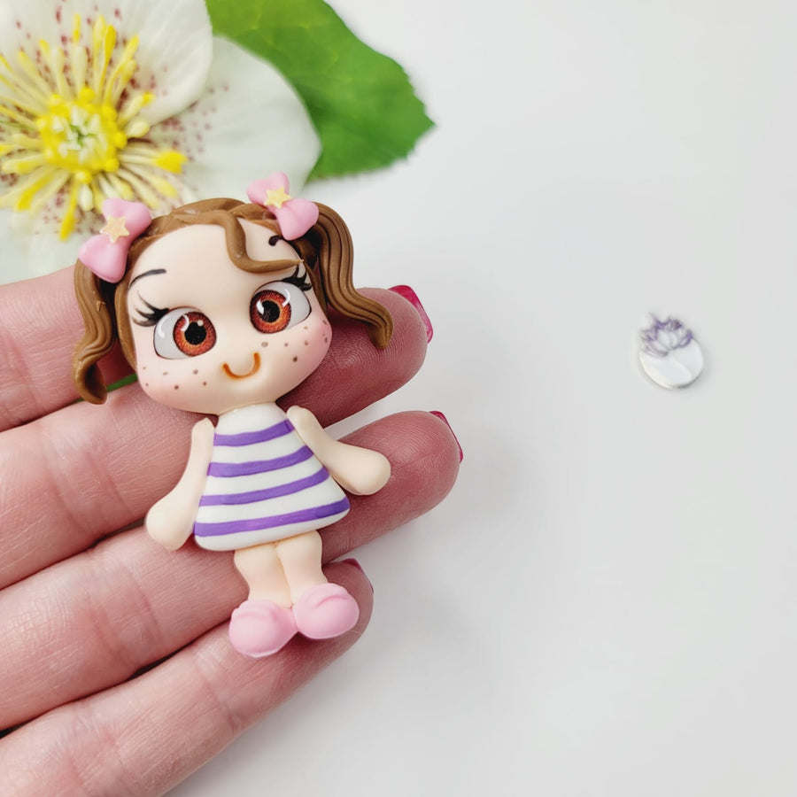 667 Flor The Mascote Clay Doll for Bow-Center, Jewelry Charms, Accessories, and More