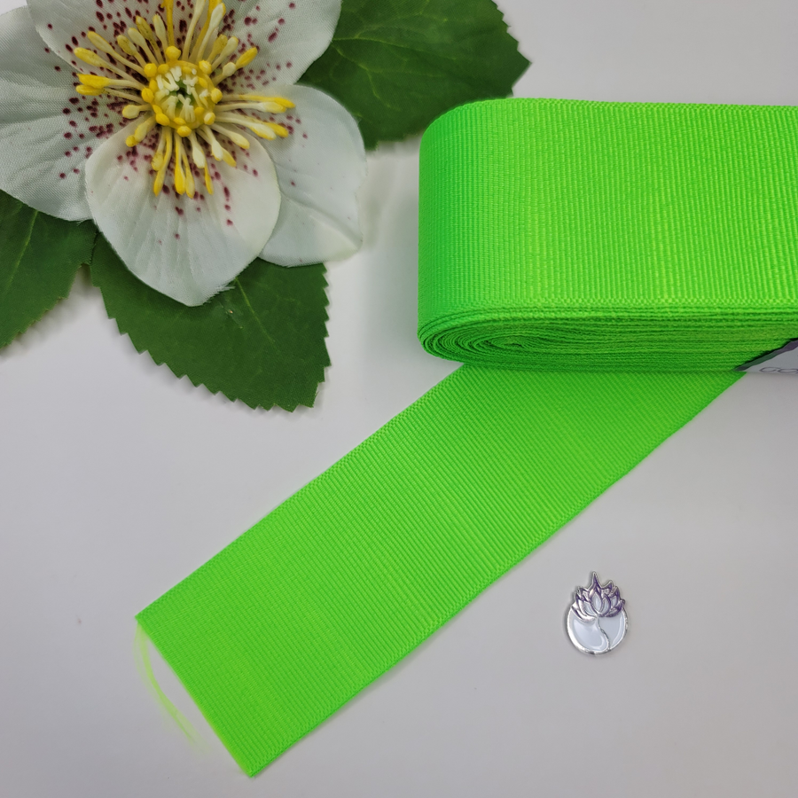 Fluorescent Green Grosgrain Ribbon - 1 1/2" (40mm) 5 yards