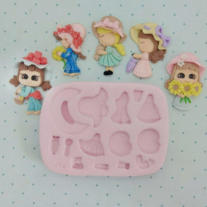 Spring Farm Girl Silicone Mold 716MA