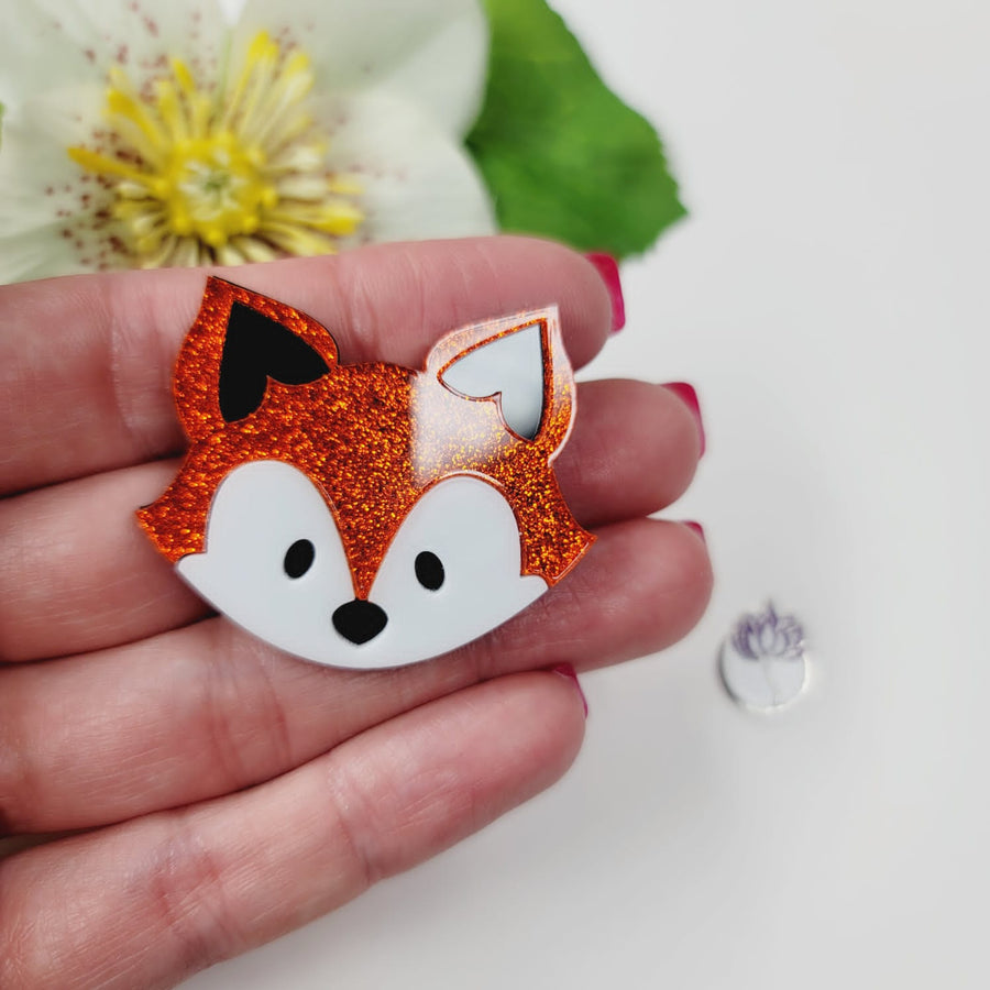 Fox Face Double Acrylic Apliques