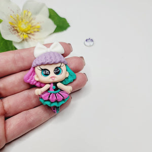 Purpurey #474 Clay Doll for Bow-Center, Jewelry Charms, Accessories, and More