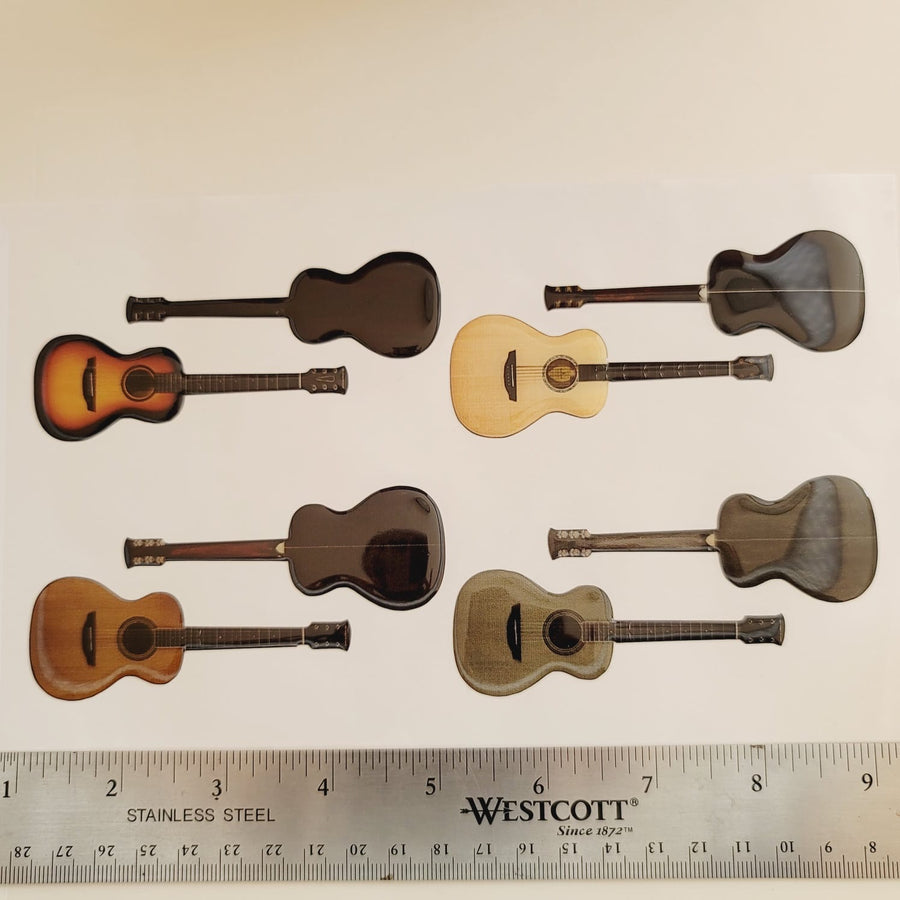 Adhesive Resin Guitars (4 set) 8 cm multicolor MNC