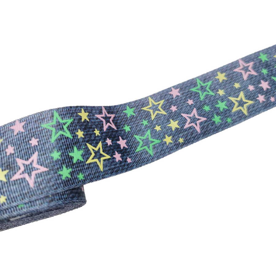 Embossed Gel Stars Grosgrain Ribbon  - 1 1/2" (40mm) - 5 yards