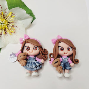 Olivia & Ava Twins #440 Clay Doll for Bow-Center, Jewelry Charms, Accessories, and More