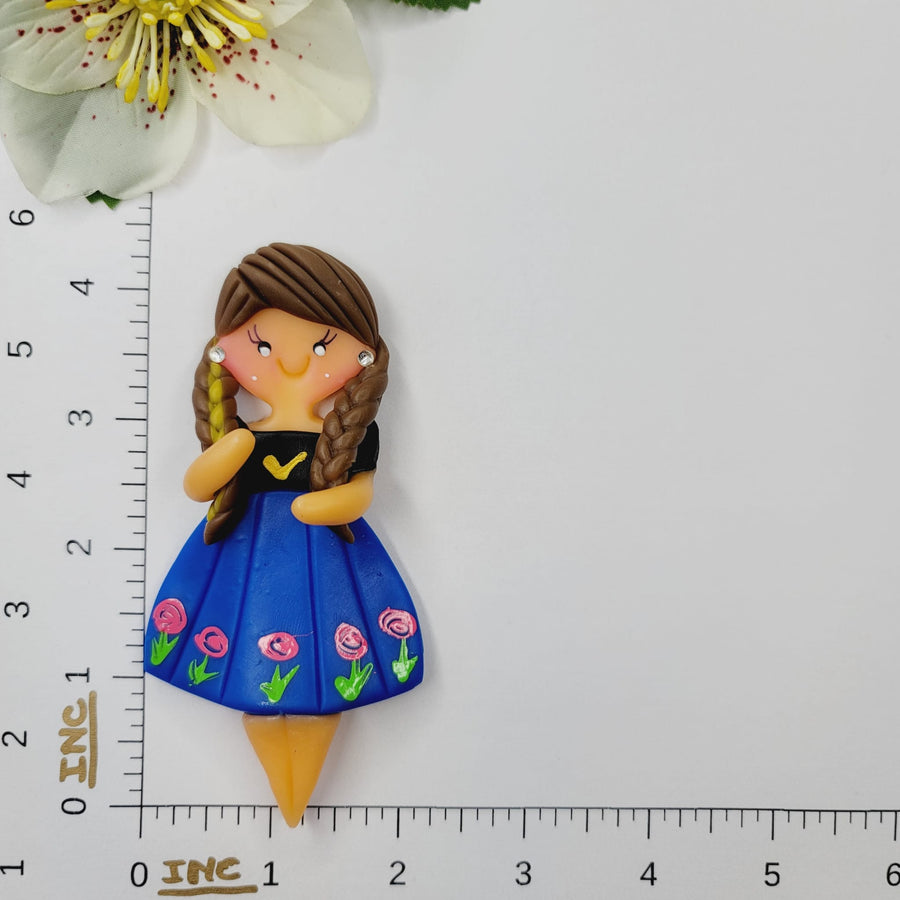 Princess  Anna #465 4.5" Flexible Clay Doll for Bow-Center, Jewelry Charms, Accessories, and More