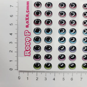 Adhesive Resin Eyes for Clays Multicolor STY R009 P 49Pairs