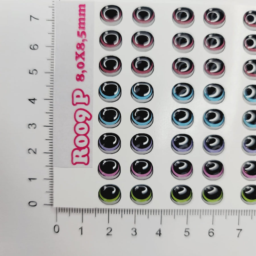 Adhesive Resin Eyes for Clays Multicolor STY R009 P 49Pairs