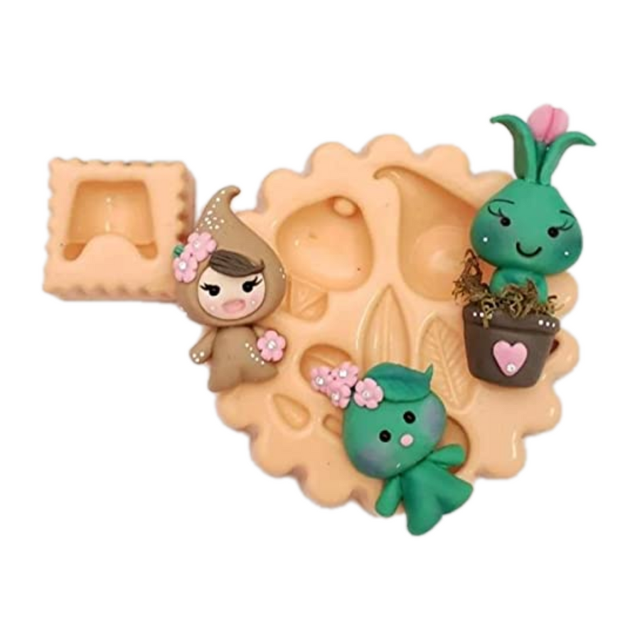 MD #10 Adorable Kawai Plants Silicone Mold