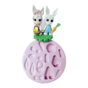 Loving Bunny Couple Silicone Mold MM-CTBA #6