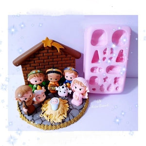 Xmas Crib Figures Silicone Mold KKA #50