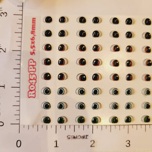 Adhesive Resin Eyes for Clays Multicolor STY R045 (X-SM - PP) 64Pairs