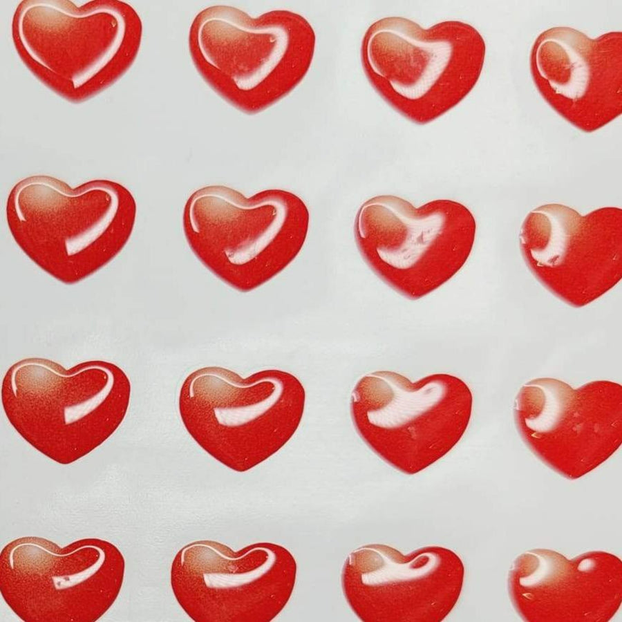 Adhesive Resin Red Hearts (M) MNC 60 Units